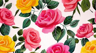 缤纷玫瑰花卉图案