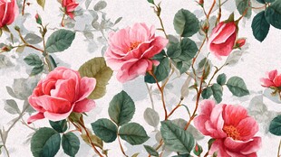 粉色玫瑰花卉图案壁纸