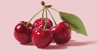 新鲜欲滴的红樱桃