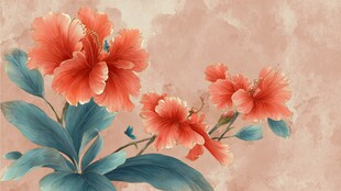 娇艳木槿花 中式唯美风