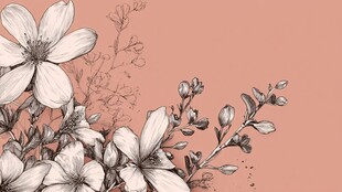 手绘花卉 柔美淡雅背景图