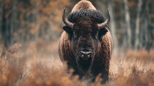 草原上的壮硕野牛