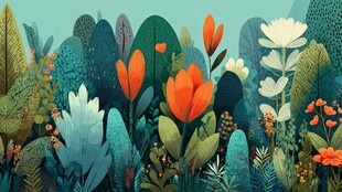 缤纷梦幻的植物花卉景观