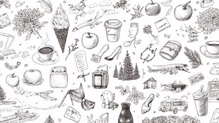 手绘日常物品图案集合