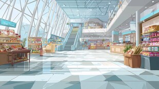 现代商场内部的开阔空间