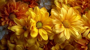 金黄菊花绽放美丽瞬间