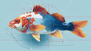 多彩几何风格艺术观赏鱼