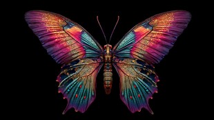 梦幻炫彩蝴蝶特写