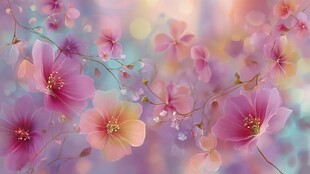 梦幻缤纷花卉背景图