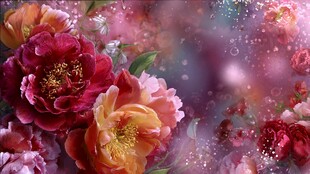 梦幻繁花绽放的唯美画面