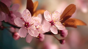 娇艳樱花绽放枝头