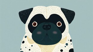 可爱斑点哈巴狗插画