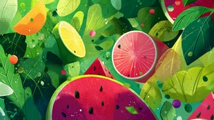缤纷水果的清新插画世界