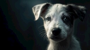 可爱小狗的深情凝视