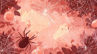 梦幻蜘蛛与蛛网秋日景象