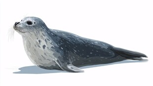 可爱海豹插画