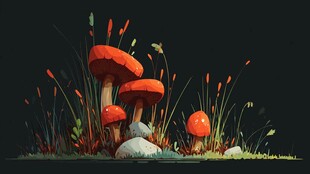 奇幻红蘑菇的微观世界