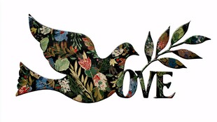 和平之鸽与爱元素图案