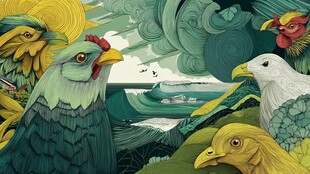 鸡群汇聚的奇幻自然景观