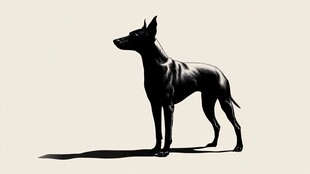 黑色立耳犬的优雅侧影