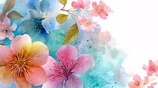 水彩花卉背景图