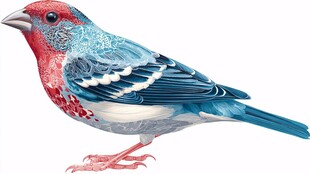 色彩斑斓的艺术风鸟插画