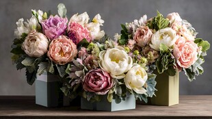 精致多彩花卉组合花束