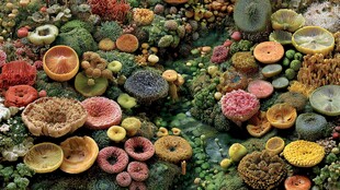 多彩蘑菇群 自然微观景观