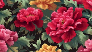 繁花似锦牡丹图案