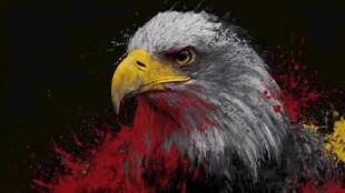 泼墨风格白头鹰特写