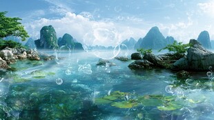 梦幻山水间的灵动自然之景