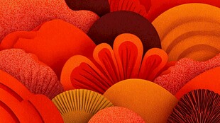 多彩立体橙色系艺术图案