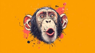 卡通风格惊讶小猩猩头像