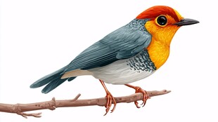 栖息枝头的多彩小鸟