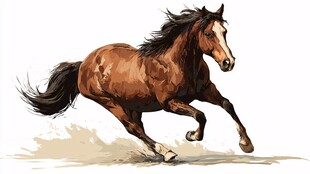 奔腾骏马图