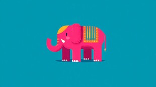 粉色装饰大象插画