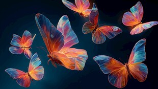 梦幻炫彩蝴蝶飞舞画面