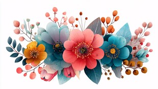 缤纷花卉装饰图案