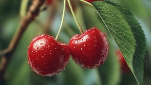 晶莹樱桃挂枝头