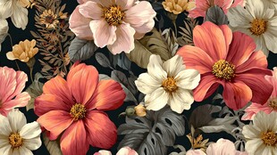 复古风花卉图案背景