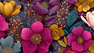 缤纷花卉图案 绚丽色彩盛宴