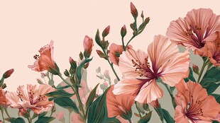 粉色花卉绽放生机画面