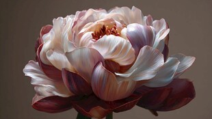 梦幻瑰丽芍药花特写