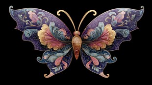 华丽彩绘蝴蝶艺术图案