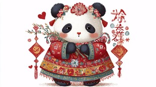 熊猫萌娃贺新春