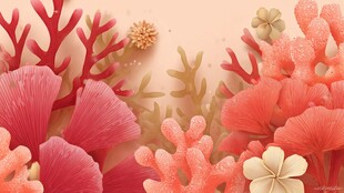 梦幻珊瑚海底装饰图案