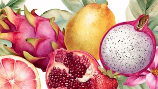 多彩水果水彩插画