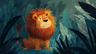 丛林中的可爱狮子