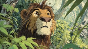 丛林中的可爱小狮子