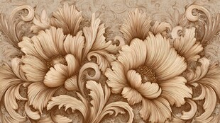 立体花卉浮雕装饰图案